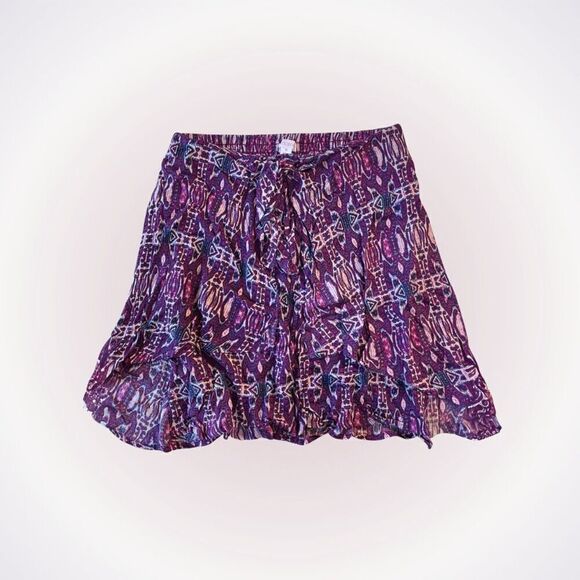 Xhilaration purple elastic waistband Aztec skirt | Sz M - Picture 1 of 4